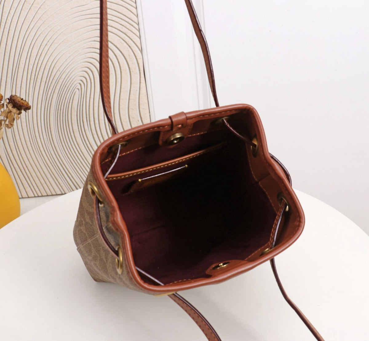 Coach Signature Canvas Mini Bucket Bag